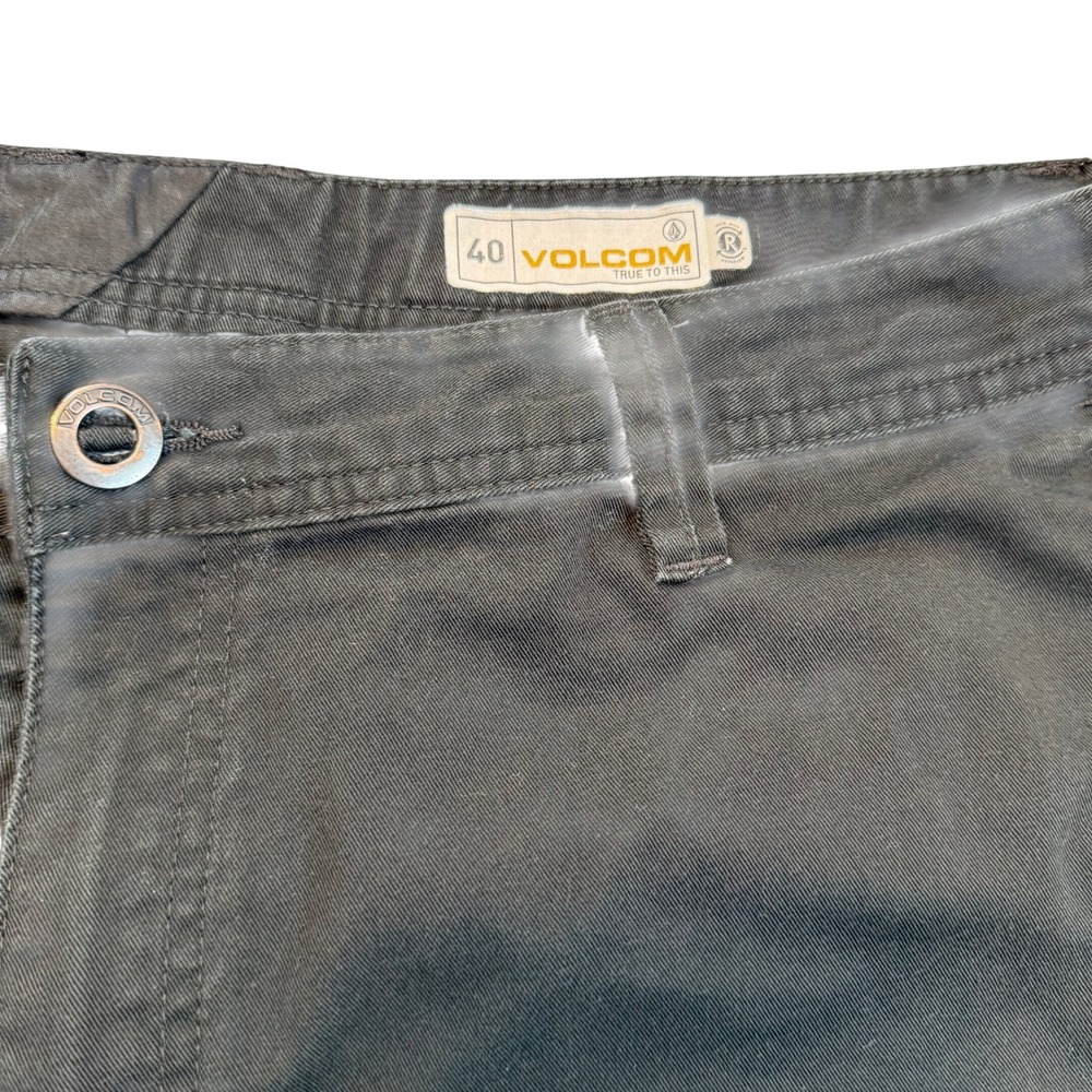 Volcom Mens Pants Size 40 Black Flat Front Chino‎ Casual Workwear
